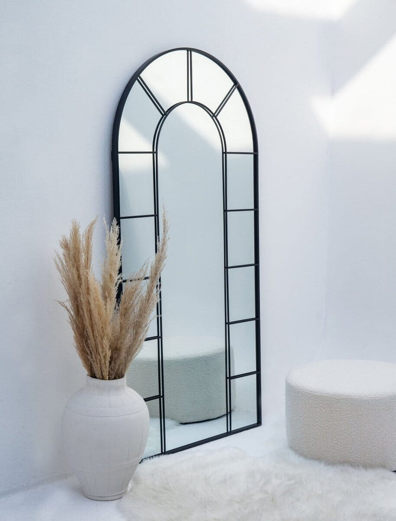 Black Window Arch Mirror (3 Sizes Available) Mirrors Homekode 170x70 CM 