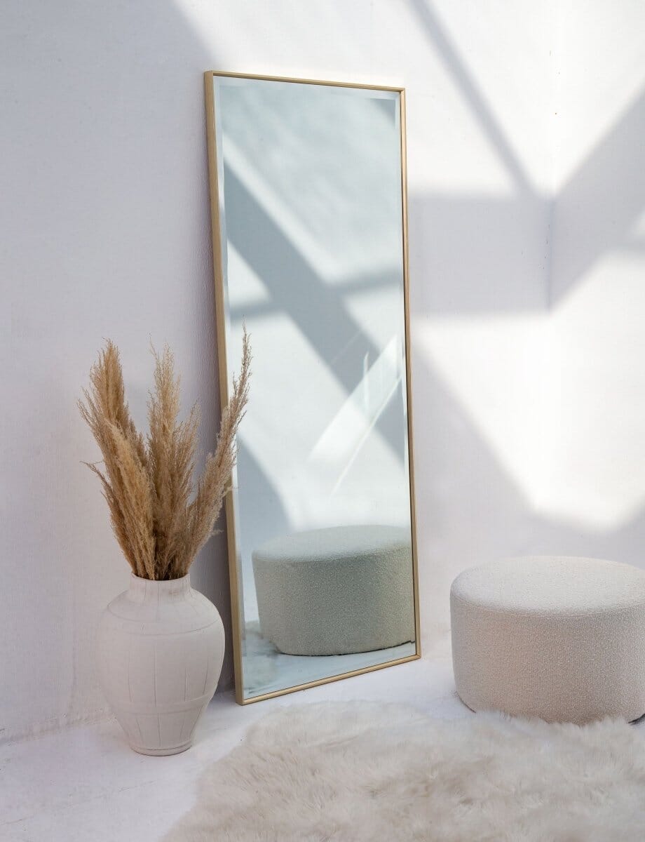 Light Gold Rectangular PVC Fe Mirror (10 SIZES AVAILABLE) Mirrors Homekode 