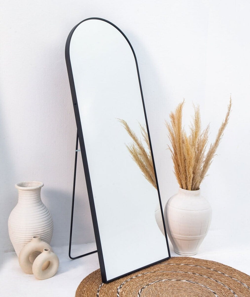 Black Arch Full Length Mirror with Stand (2 Sizes Available) Mirrors Homekode 