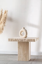 Travertine Square Top Side Table (2 Sizes) Homekode 