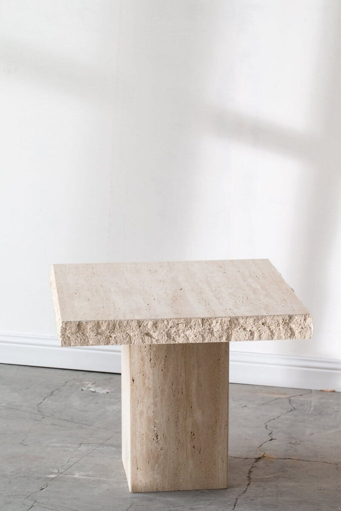 Travertine Square Top Side Table (2 Sizes) Homekode 