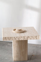 Travertine Square Top Side Table (2 Sizes) Homekode 