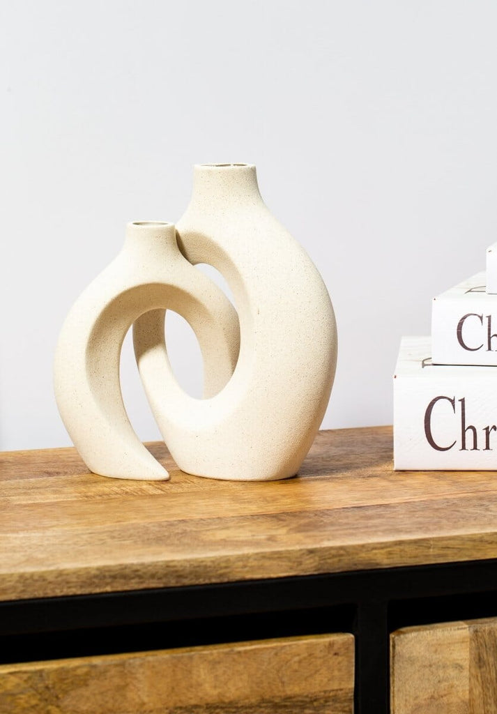 Ceramic Nordic Minimalist 2 in 1 Vase (2 Size Available) Homekode 