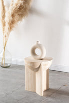 Renata Travertine Pedestal Side Table (38x50 CM) Homekode 