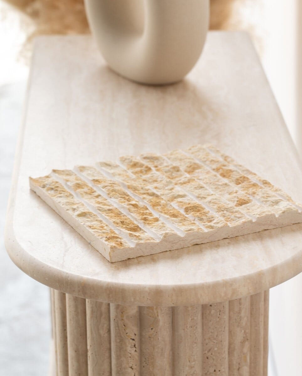 Textured Travertine Tray Homekode 