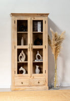 Deja Wooden Display Cabinet with Glass Doors Homekode 