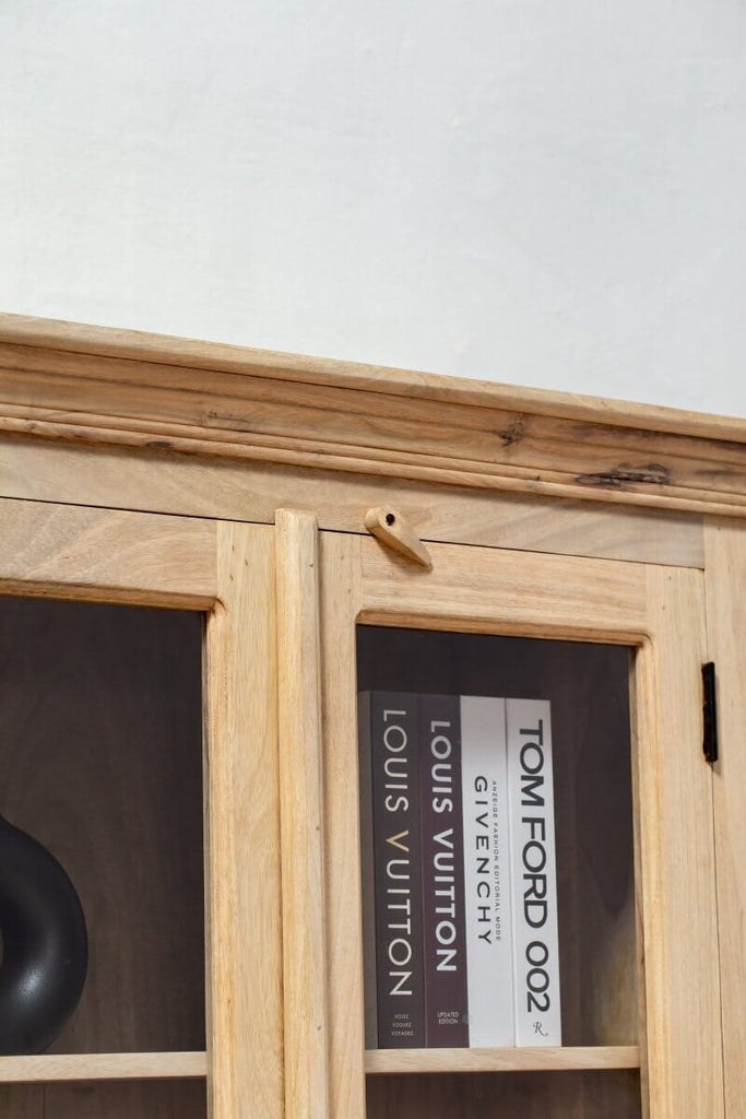 Deja Wooden Display Cabinet with Glass Doors Homekode 