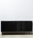 Black 3 Drawers & 3 Doors Sideboard Homekode 