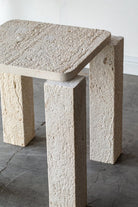 Penelope Organic Shaped Travertine Side Table Homekode 