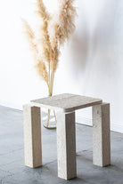 Penelope Organic Shaped Travertine Side Table Homekode 