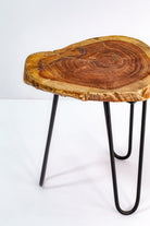 Tree Stump Side Table with Hairpin Legs Homekode 