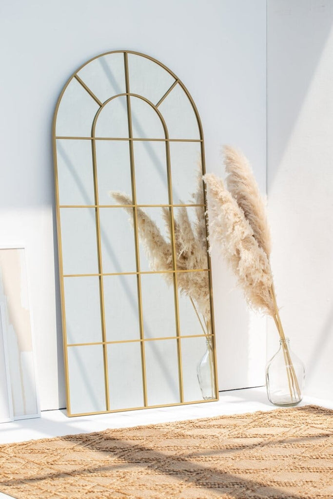Astrid Gold Window Arch Full Length Mirror (200X100 CM) Mirrors Homekode 