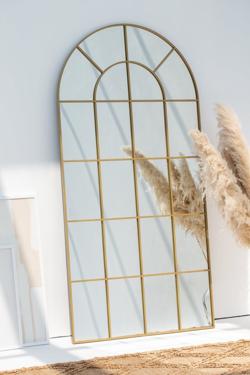 Astrid Gold Window Arch Full Length Mirror (200X100 CM) Mirrors Homekode 