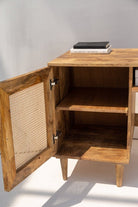 Austin Rattan Door Wooden Desk Homekode 