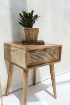 Rattan Drawer Side Table Homekode 