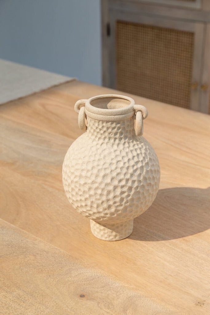 Creamy Jar Ring Ear Vase (2 Sizes)