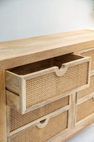 Stockholm Six Drawers Rattan Wooden Sideboard Homekode 