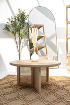 Dublin Rattan Legs Wooden Round Table Homekode 