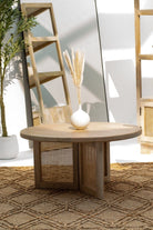 Dublin Rattan Legs Wooden Round Table Homekode 