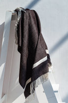 Burnt Brown White Striped Throw Blanket (140x150 CM)