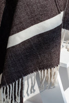 Burnt Brown White Striped Throw Blanket (140x150 CM)