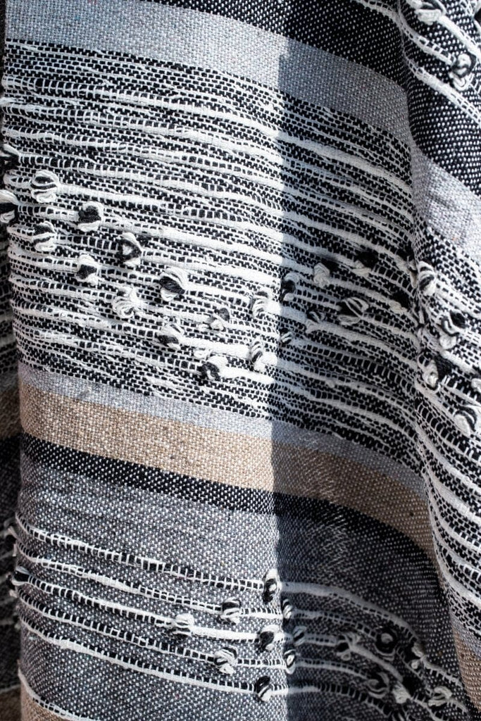 Striped Grey & Brown Throw Blanket (125x150 CM)
