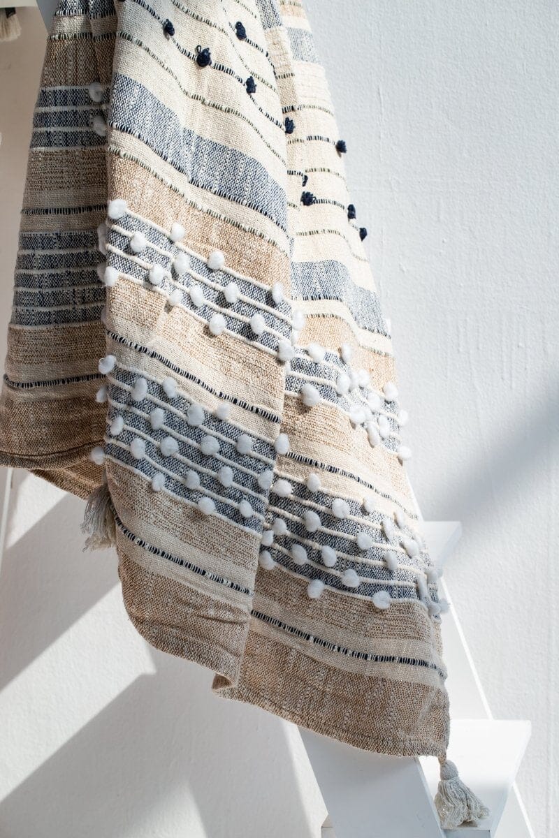 Brown & Off White Throw Blanket Homekode 