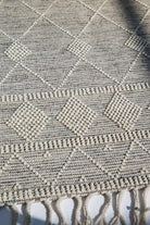 Ethereal Geometry - Natural Tassels White Woven Rug (3 Sizes)