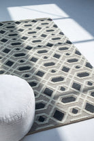 Modern Geometry - White & Dark Grey Woven Rug (2 Sizes)