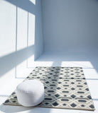 Modern Geometry - White & Dark Grey Woven Rug (2 Sizes)