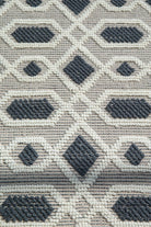 Modern Geometry - White & Dark Grey Woven Rug (2 Sizes)