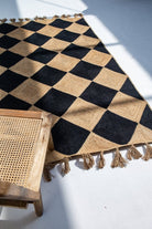 Lozenge Luxe - Black and Beige Jute Rug (5 Sizes)