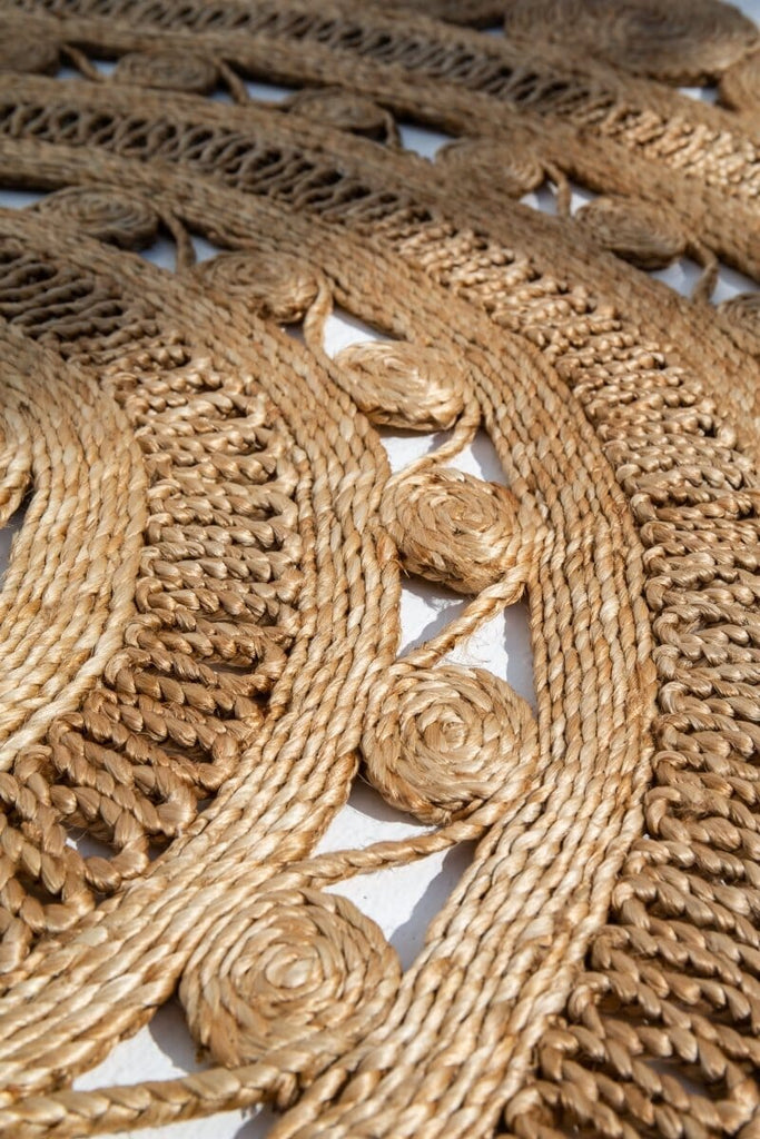 Boho Circles - Rounded Crochet Natural Jute Rug (2 Sizes)