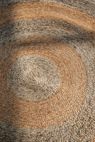 Tranquil Rounds - Gray and Beige Crochet Natural Round Jute Rug (2 Sizes)