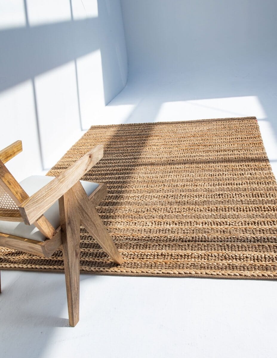 Natural Lines - Linear Jute Woven Rug (4 Sizes)