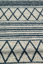 Coastal Breeze - Natural White & Blue Patterned Woven Rug (2 Sizes)