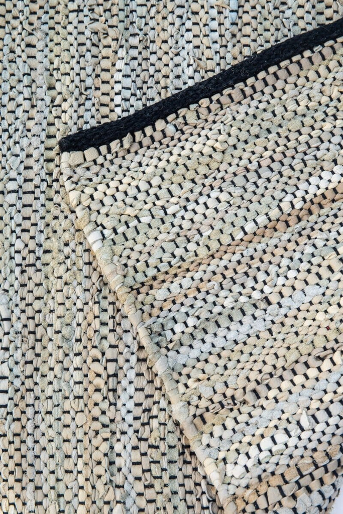 Elegant Blend - Leather & Natural Jute Woven Rug (2 Sizes)