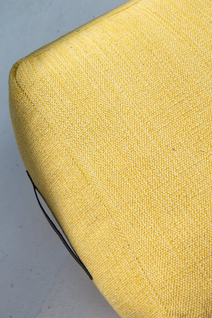 Yellow Mustard Rib Cotton Pouf (50x50x30 CM)