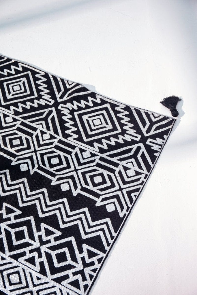 Modern Elegance - Black & Silver Digital Printed Rug (3 Sizes)
