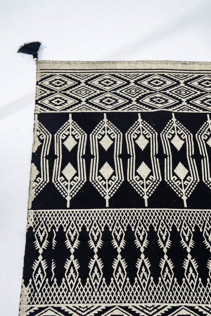 Radiant Opulence - Black & Gold Patterns Digital Printed Rug (3 Sizes)