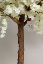 White Blossom Tree with Original Trunk & Artificial Leaves (3 Sizes) Homekode 