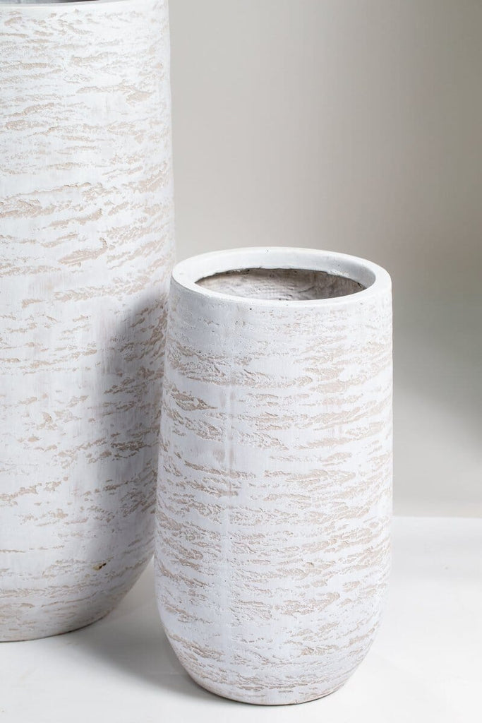 White Textured Ceramic Plant Pot (3 Sizes) Homekode 