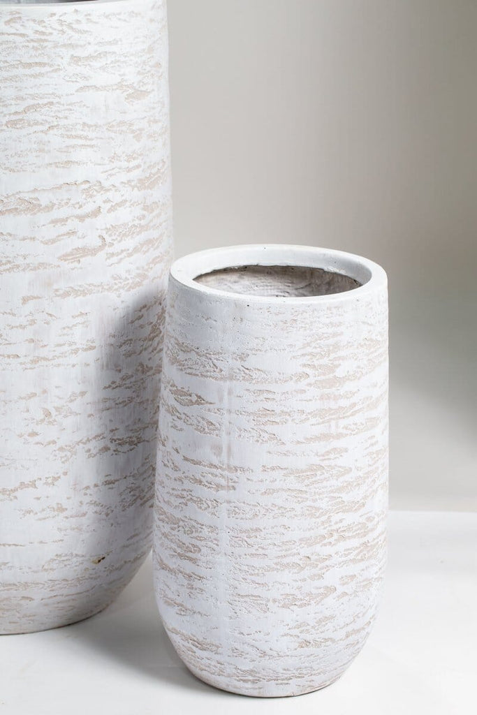 White Textured Ceramic Plant Pot (3 Sizes)