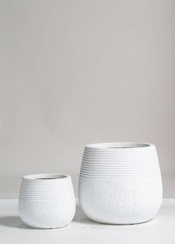 White Texture Ceramic Plant pot (3 Sizes)