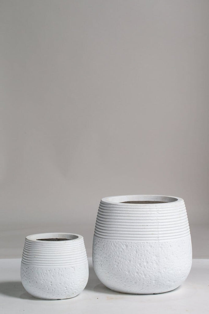 White Texture Ceramic Plant pot (3 Sizes) Homekode 