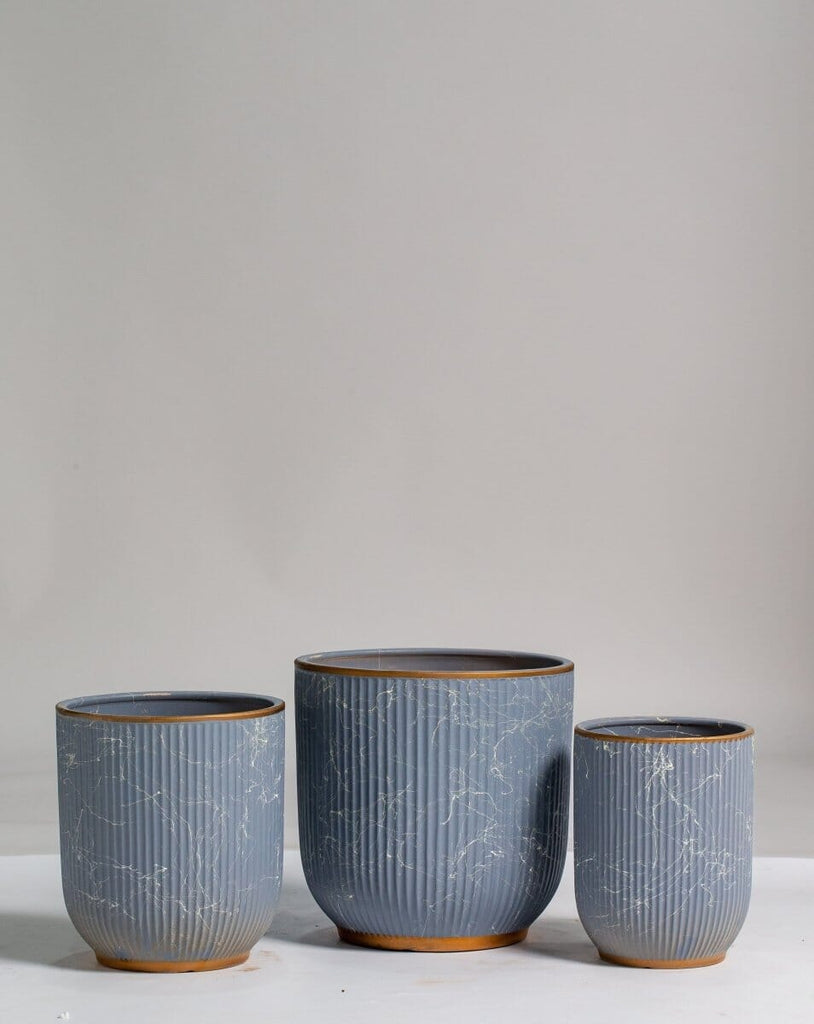 Greyish Blue Ceramic Plant Pot (3 Sizes)