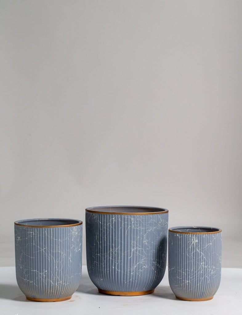 Greyish Blue Ceramic Plant Pot (3 Sizes) Homekode 