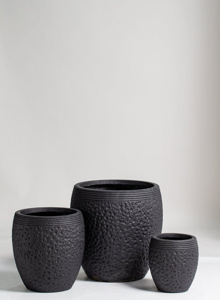 Black Ceramic Pot (3 Sizes) Homekode 