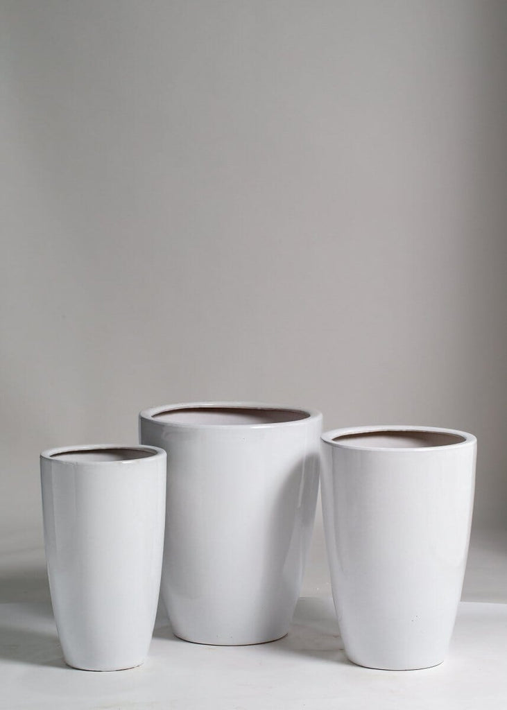 White Ceramic Pot (3 Sizes) Homekode 