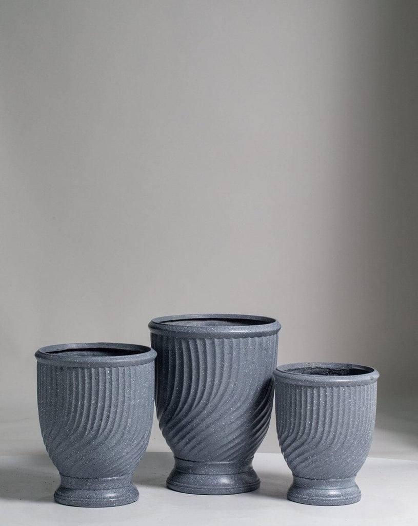 Dark Grey Ceramic Plant Pot (3 Sizes Available) Homekode 42x56x56 CM 